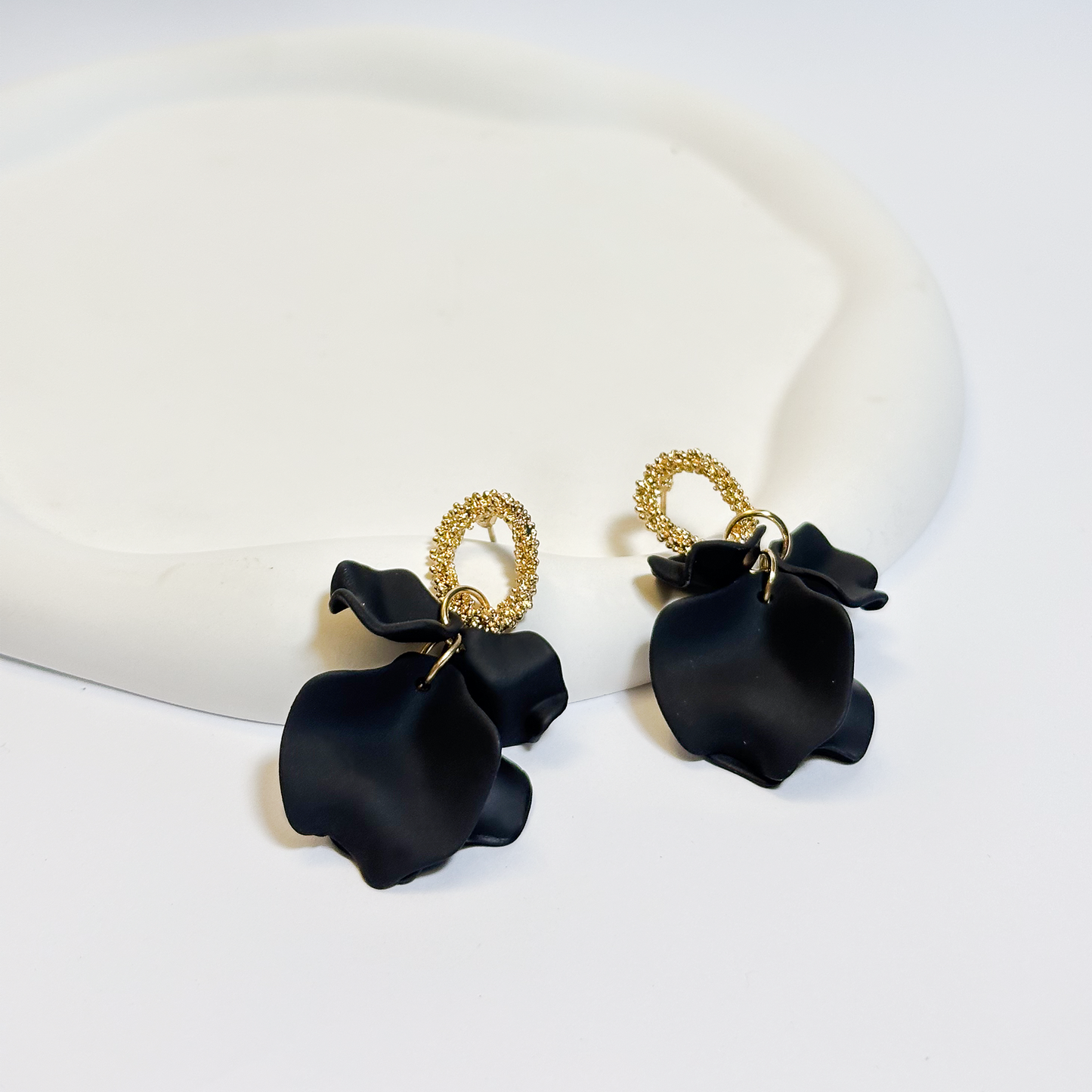 Midnight Bloom Petal Earrings