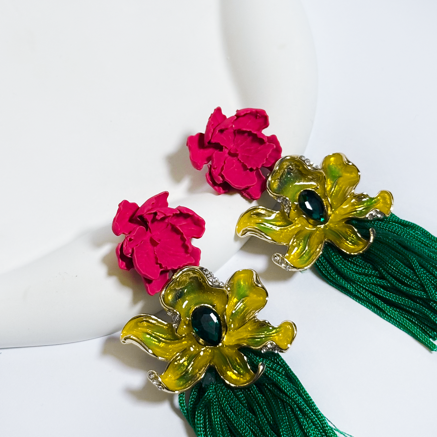 Tropical Garden Tassel Earrings