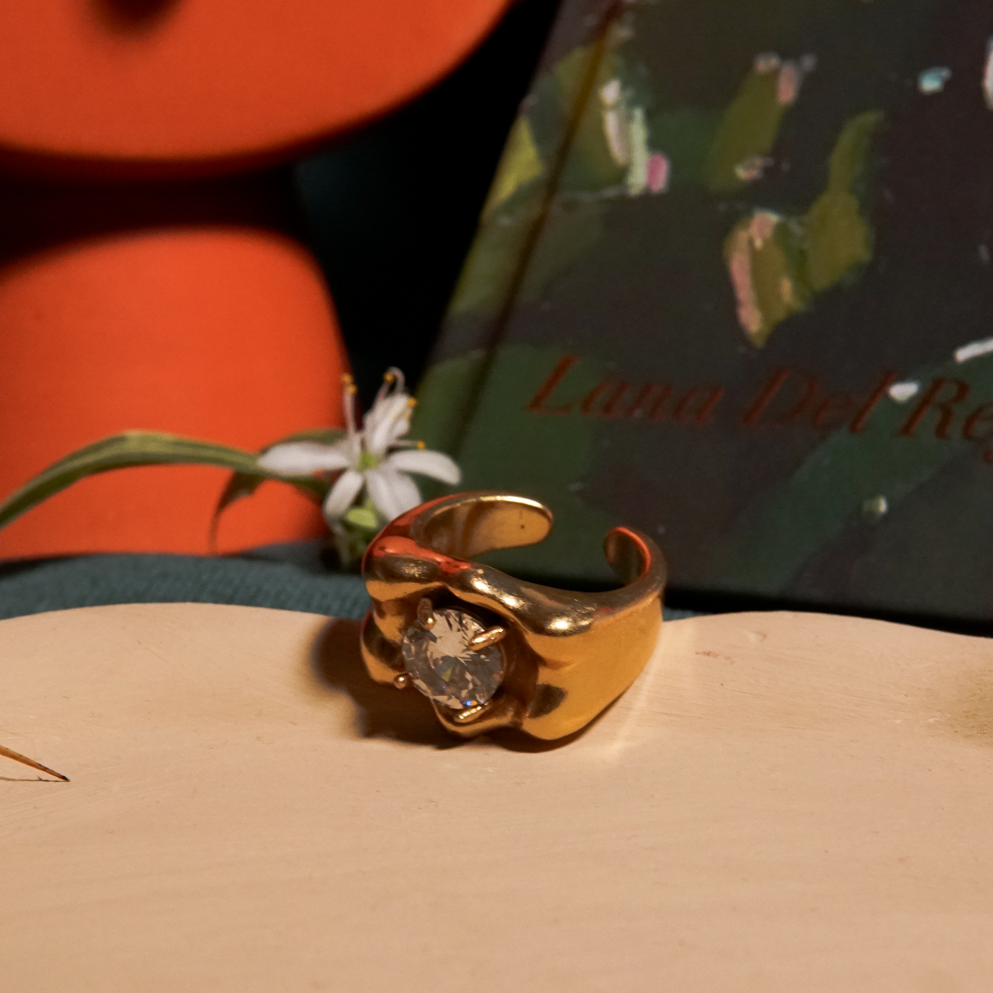 Molten Solitaire Wrap Ring