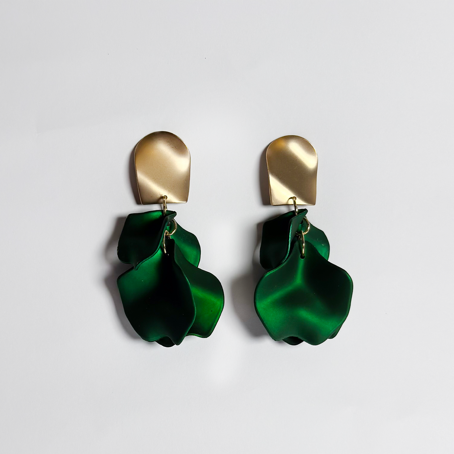 Emerald Bloom Petal Earrings