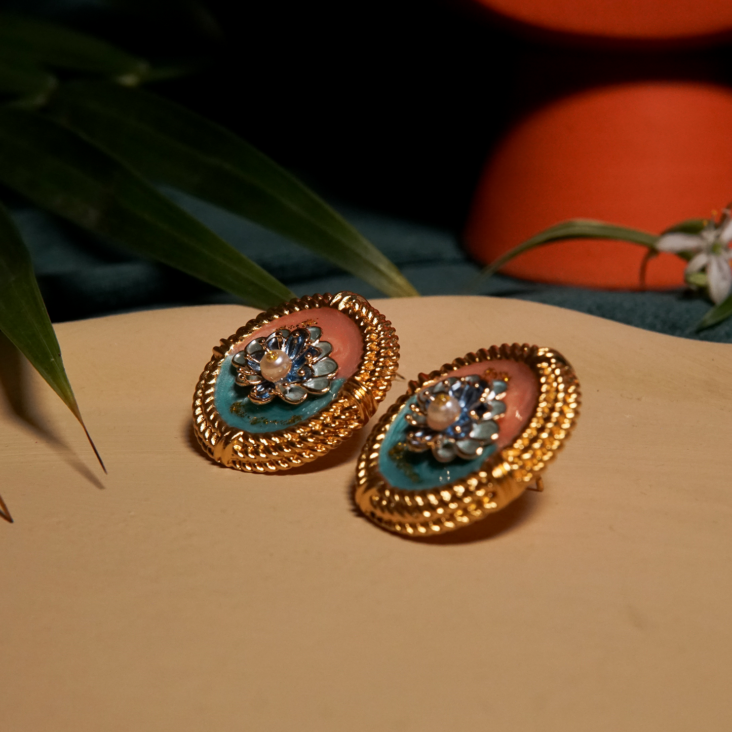 Lotus Bloom Enamel Studs