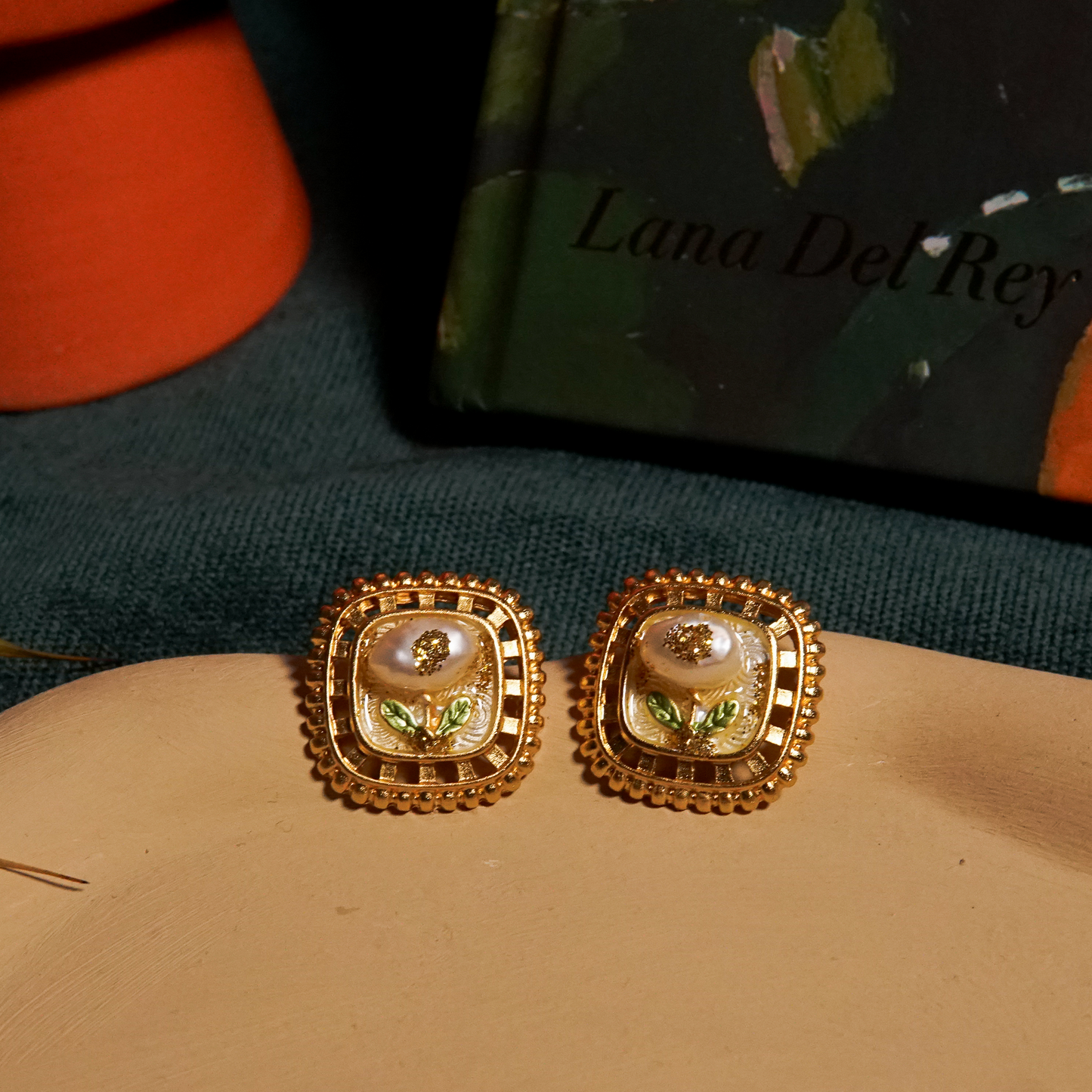 Golden Frame Blossom Studs