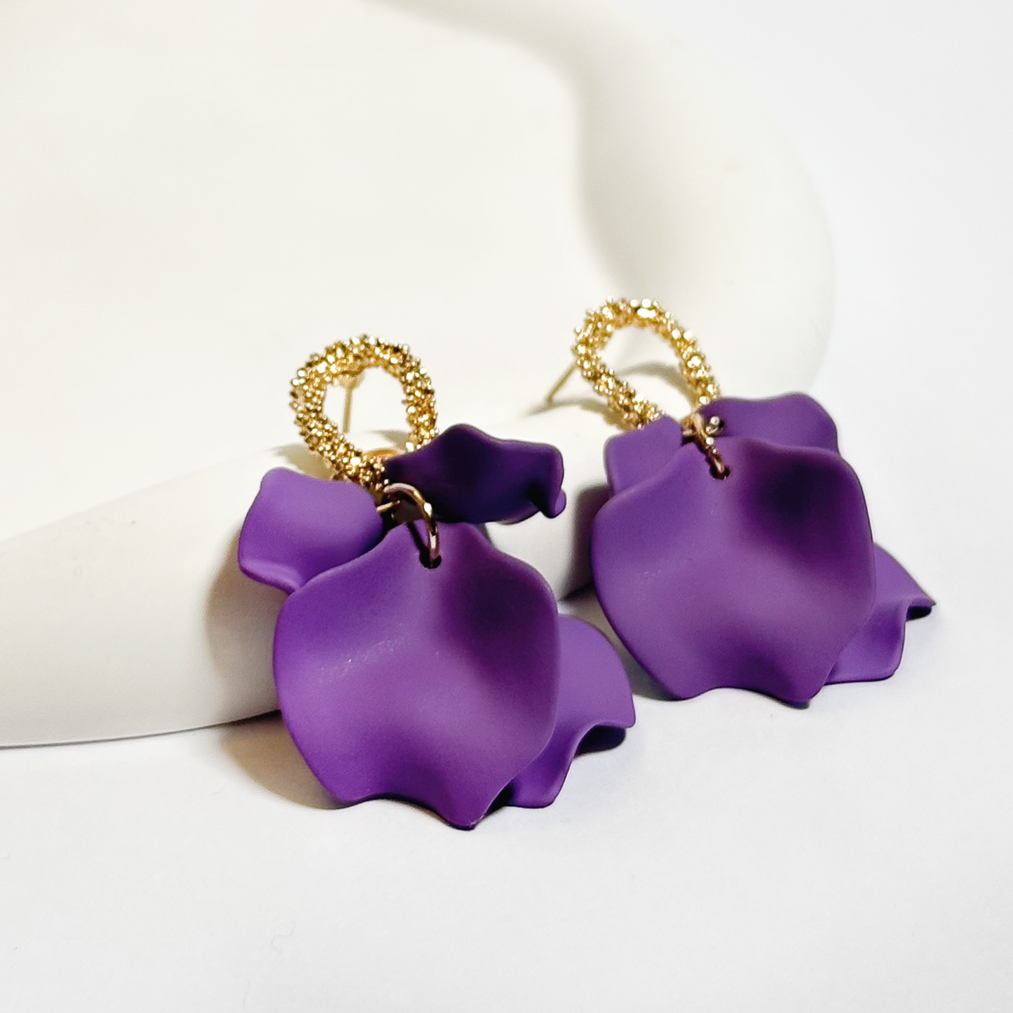 Violet Bloom Petal Earrings