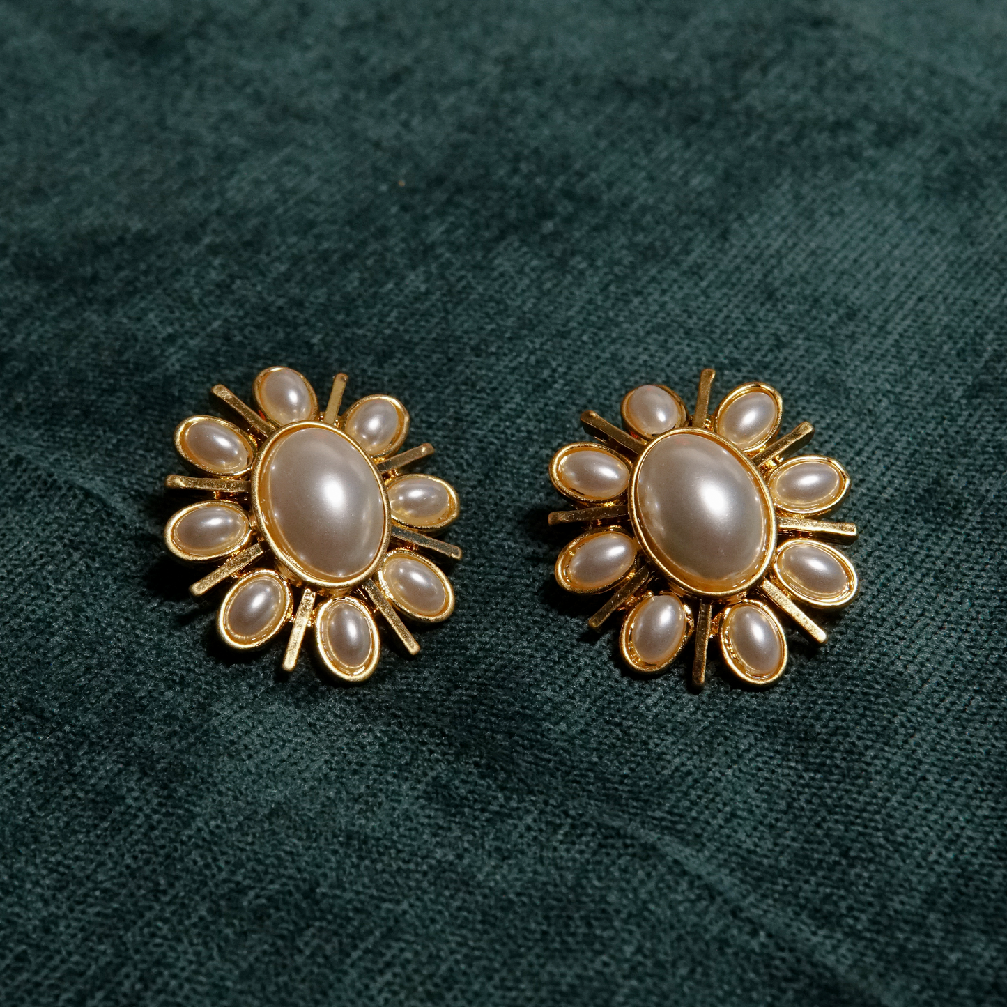 Sunlit Pearl Bloom Studs