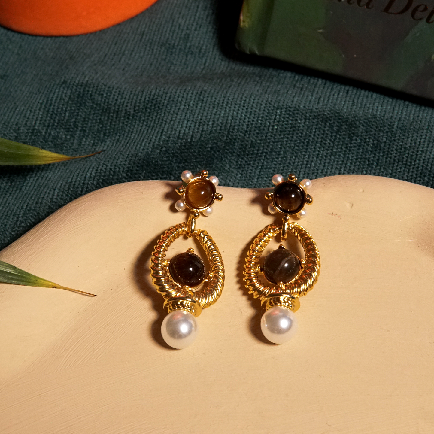 Vintage Rope Pearl Loop Earrings