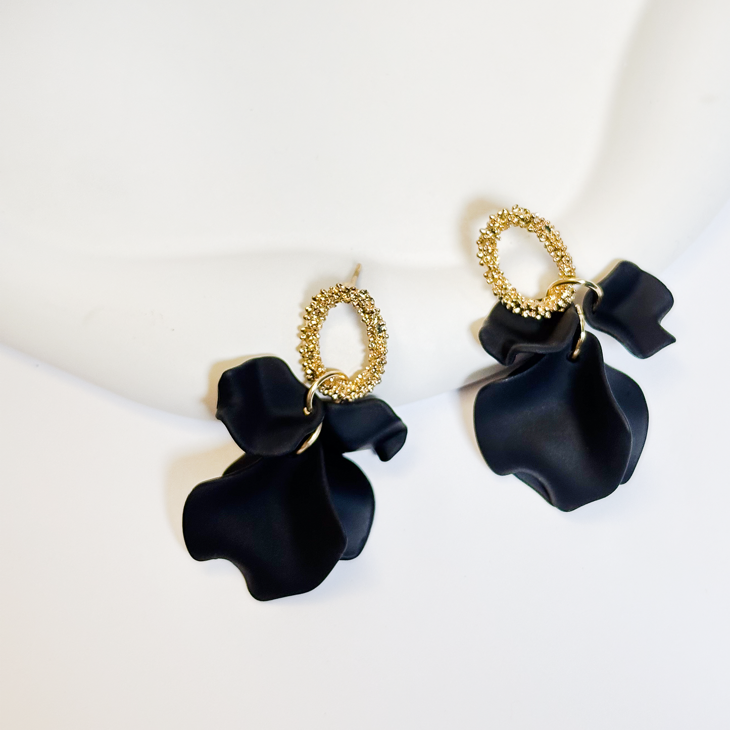 Midnight Bloom Petal Earrings