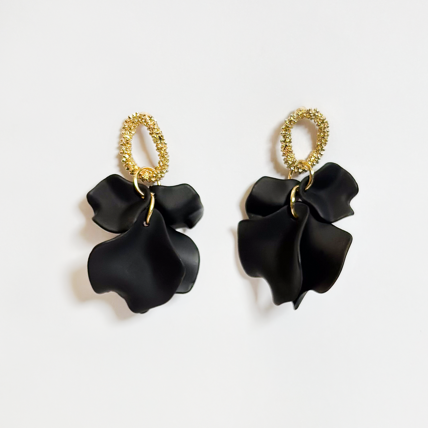 Midnight Bloom Petal Earrings