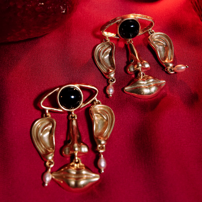 Surrealist Face Sculpt Earrings