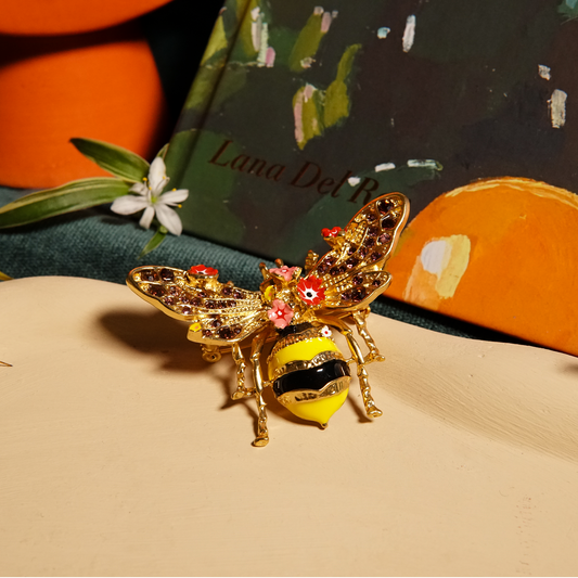 Floral Queen Bee Enamel Pin