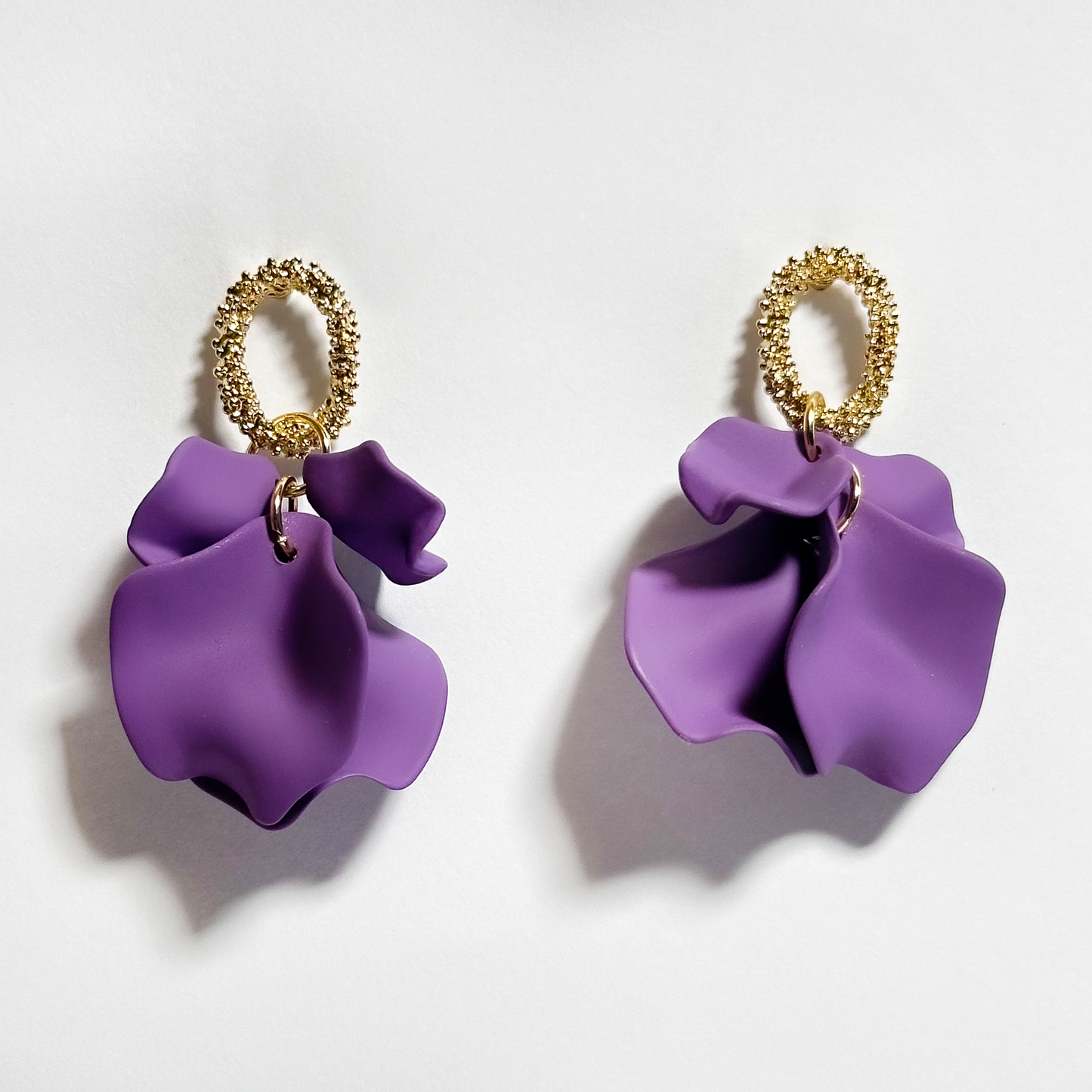 Violet Bloom Petal Earrings