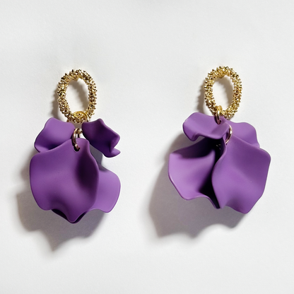 Violet Bloom Petal Earrings