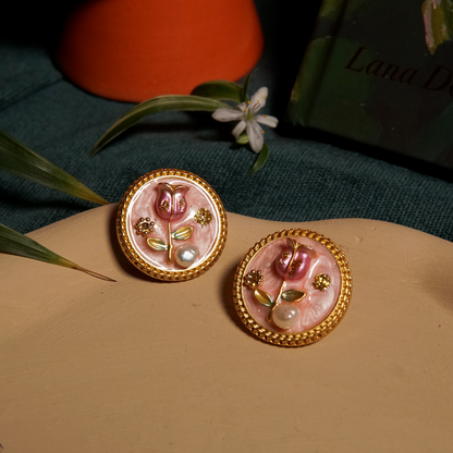 Rosy Pearl Garden Studs