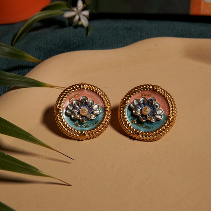 Lotus Bloom Enamel Studs