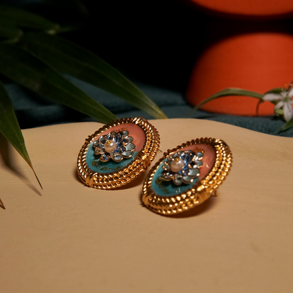 Lotus Bloom Enamel Studs