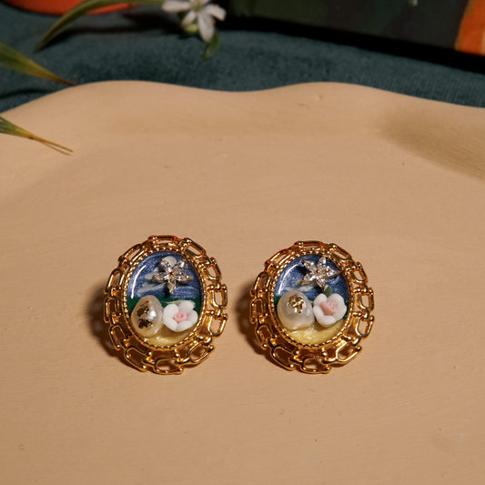 Moonlight Garden Oval Studs