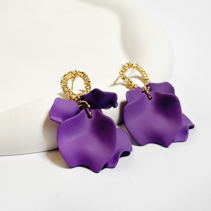 Violet Bloom Petal Earrings