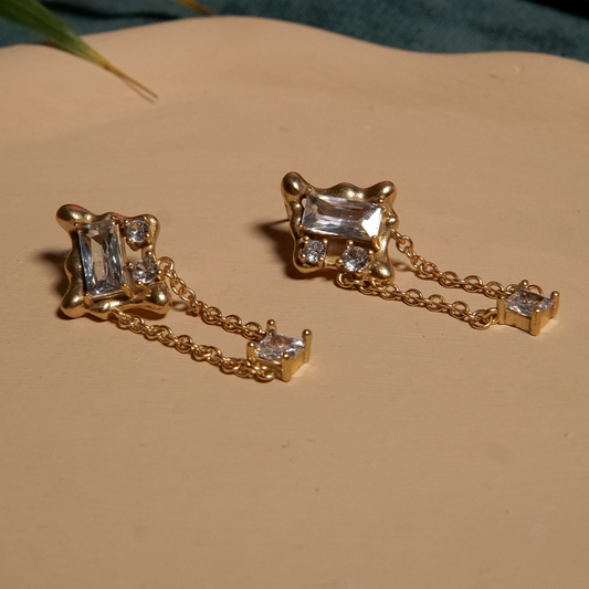 Drip Chain Crystal Studs