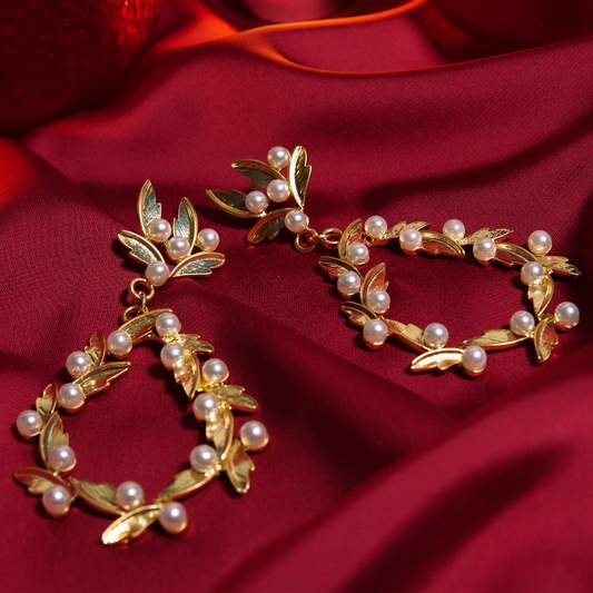 Golden Laurel Drop Earrings