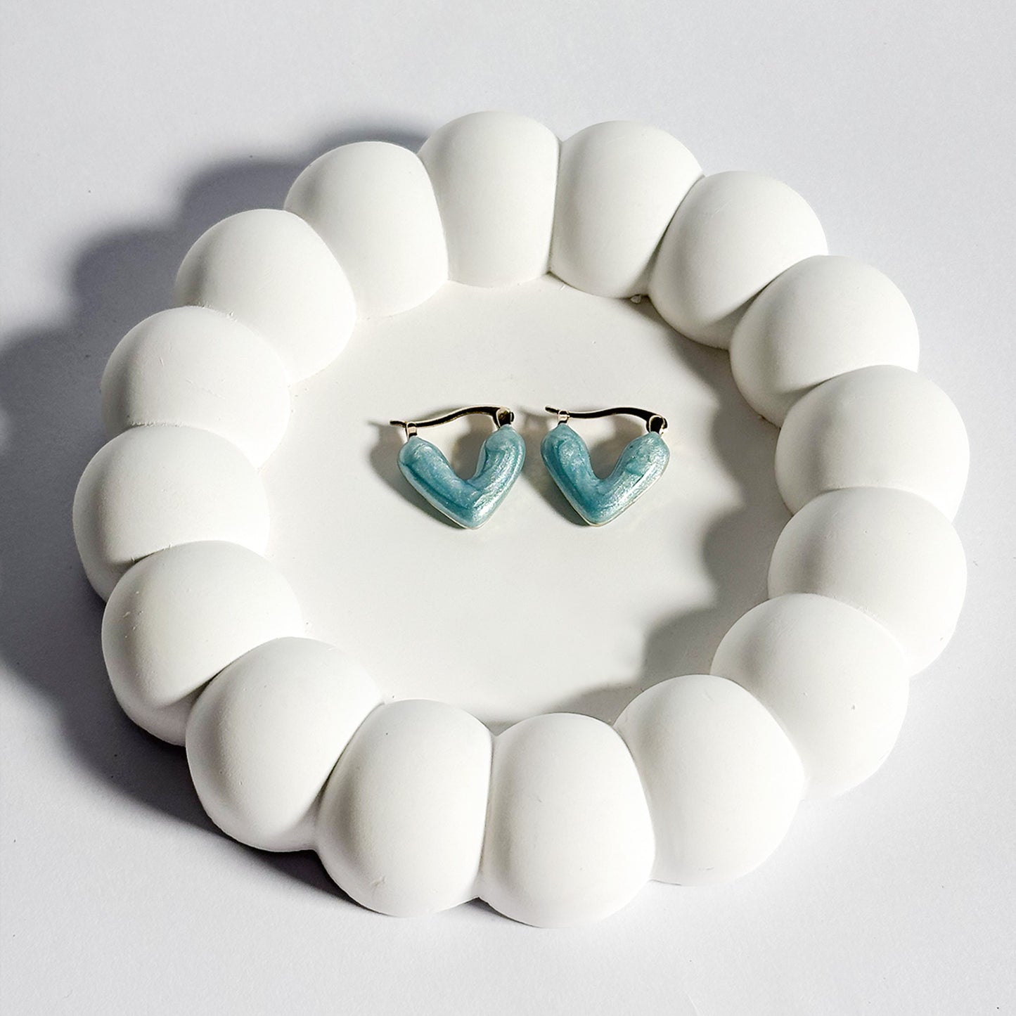 Blush Heart Hoop Earrings