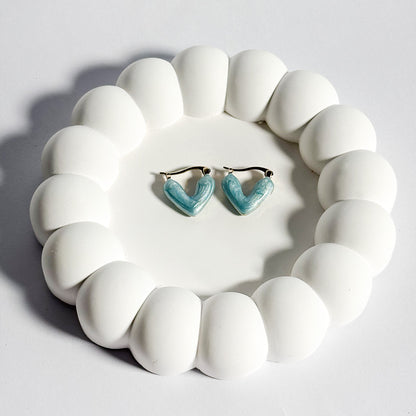 Blush Heart Hoop Earrings