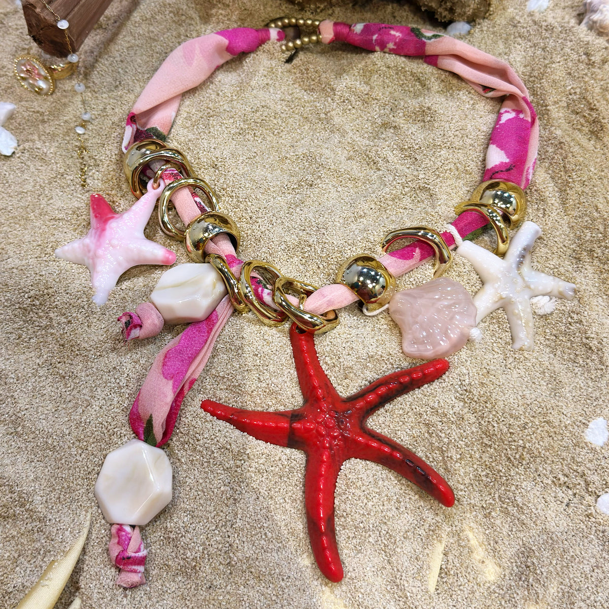 Starfish Scarf Necklace
